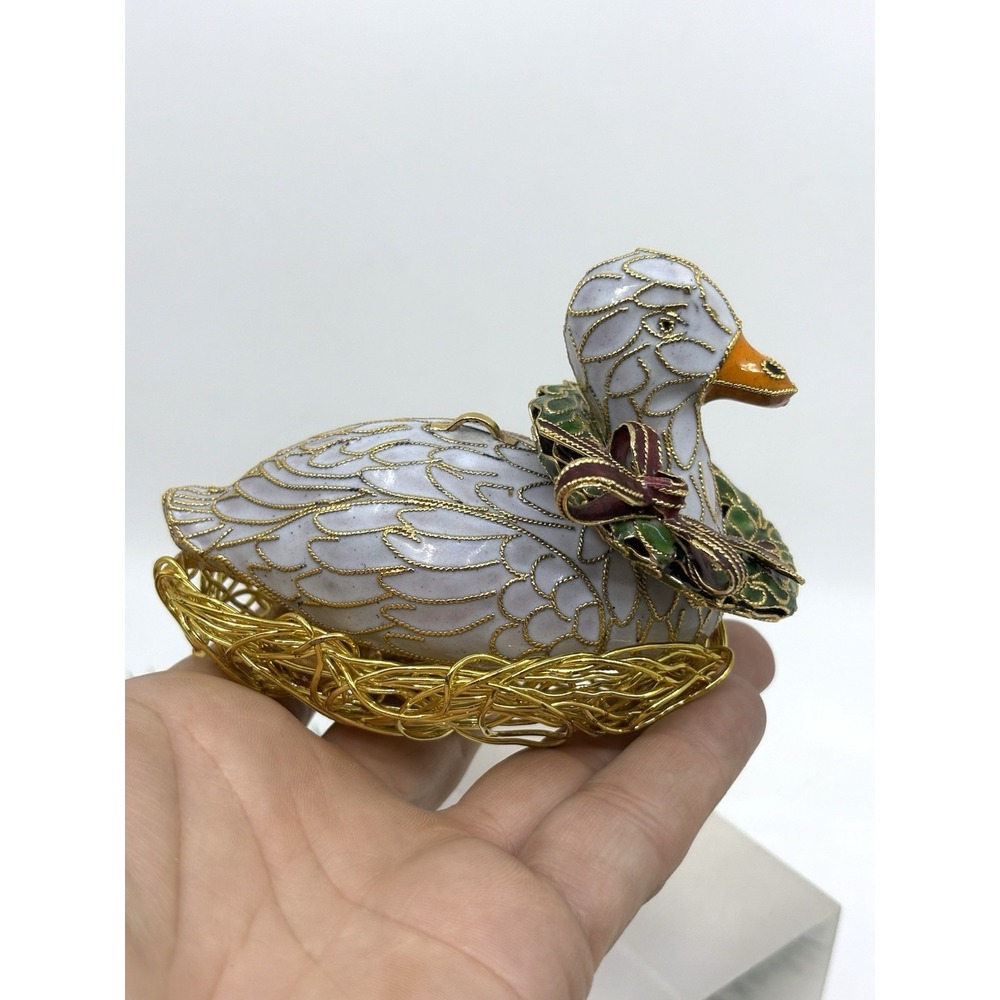 Vtg Nyco Mother Goose Wreath Christmas Ornament Cloisonné